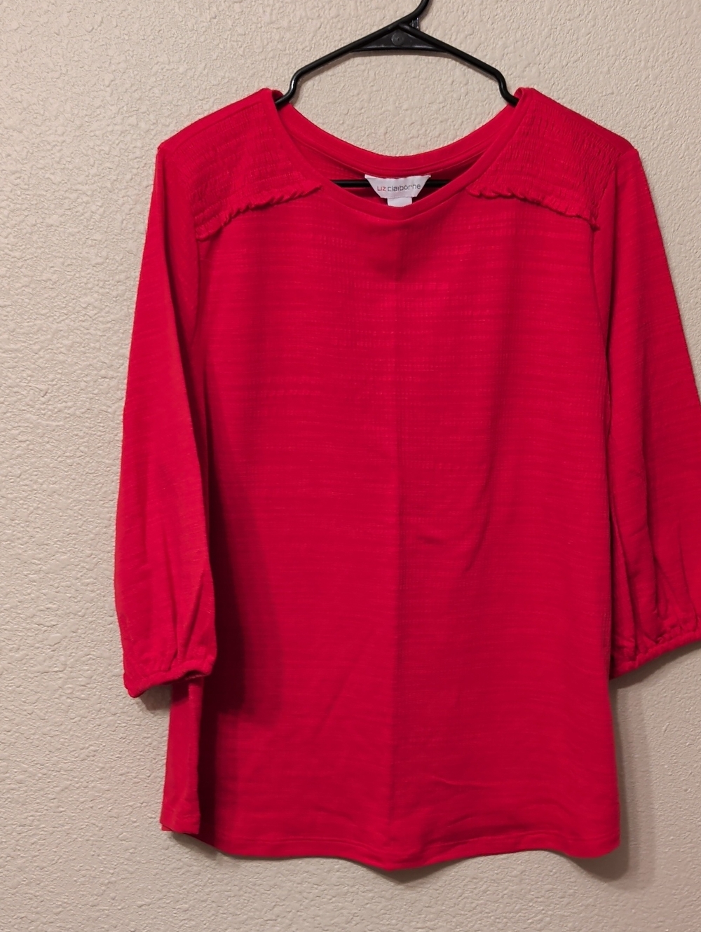 Liz Claiborne Bright Red Long Sleeve Knit Top